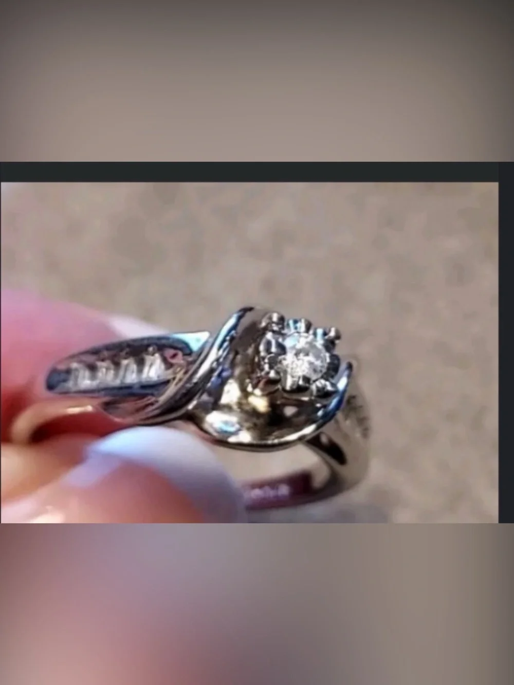 Sterling Silver Diamond Ring